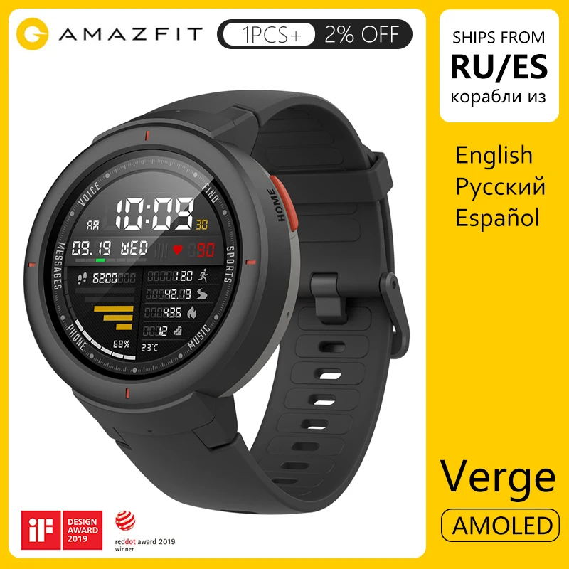 Глобальная версия Amazfit Verge Smartwatch gps ответ на звонки монитор сердечного ритма во время сна МУЗЫКА Смарт часы IP68 Водонепроницаемый 11 видов спорта