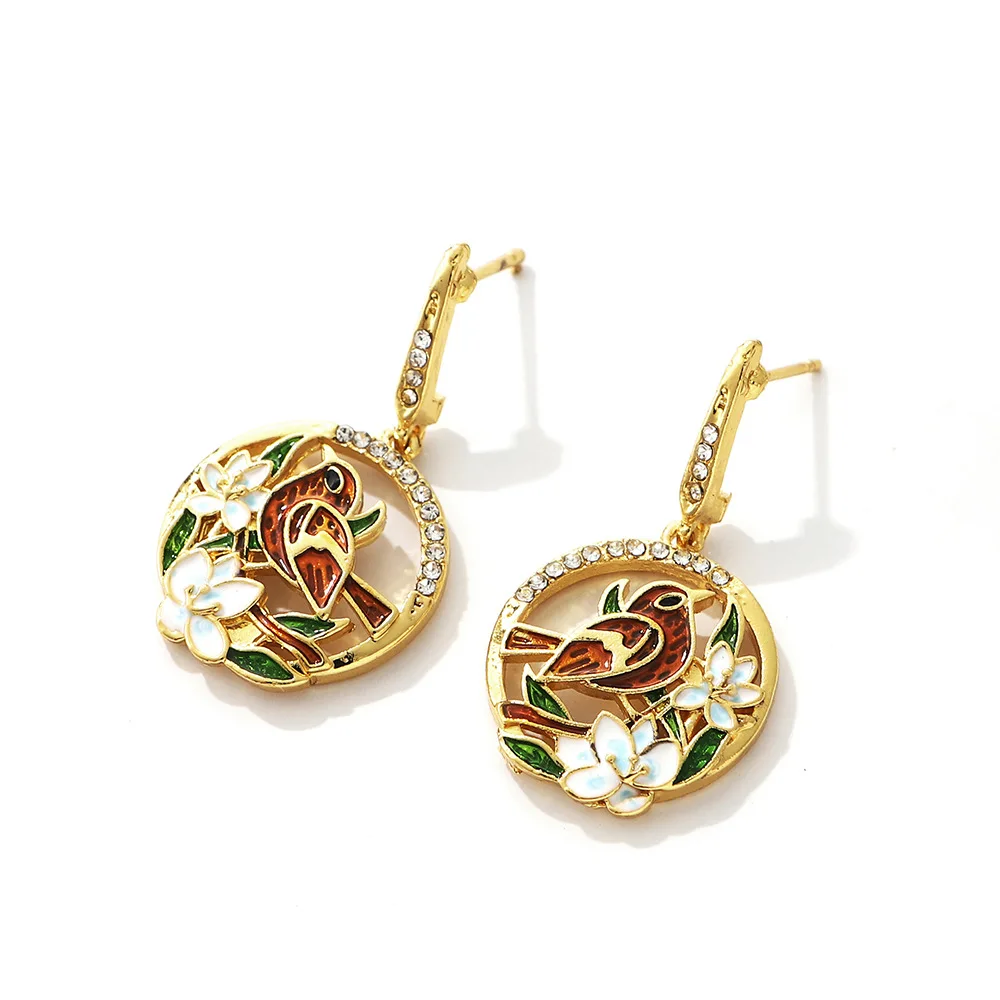 

60pcs/ lote VOVT Brand fashion earrings is tasted aureate bird's twitter is fragrant small pure and fresh earring wholesale