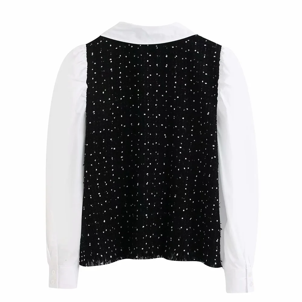 Женское твидовое платье поло с длинным рукавом V образным вырезом|Женские куртки|