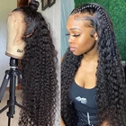 30 дюймов 13x4 глубокая волна фронтальной парик для Для женщин вьющиеся человеческие волосы парики влажные и волнистые HD Full Lace 4x4 Закрытие прямой Синтетические волосы на кружеве парик