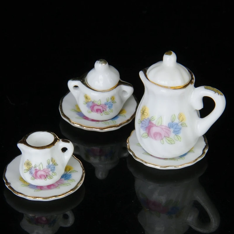 15 шт. миниатюрный Фарфоровая столовая посуда Чай набор посуды кружка тарелка с