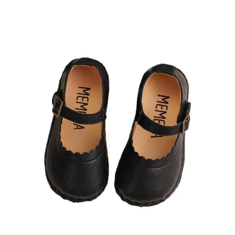 Новинка Обувь из натуральной кожи для девочек Детская обувь принцессы с пряжкой