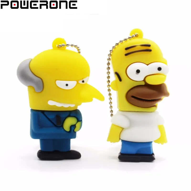 POWERONE Bart Simpson Mouse Wolf 4 ГБ 8 16 32 64 Гб карта памяти U Disk PenDrive Homer Pen Drive USB Flash Drive|USB