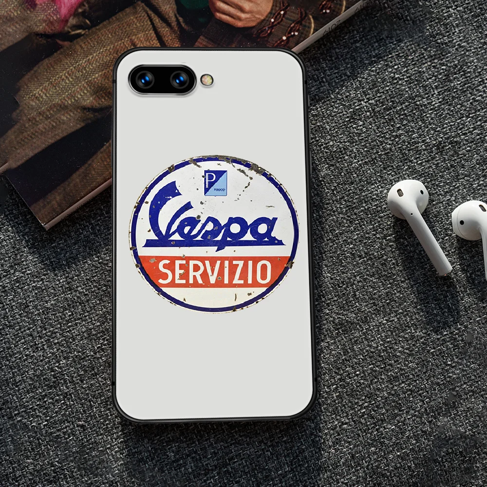 

Vespa Scooter Phone Case Cover Hull For HUAWEI honor 8 8c 8a 8x 9 9a 9x V10 MATE 10 20 I lite pro black Shell 3D Etui Tpu Funda