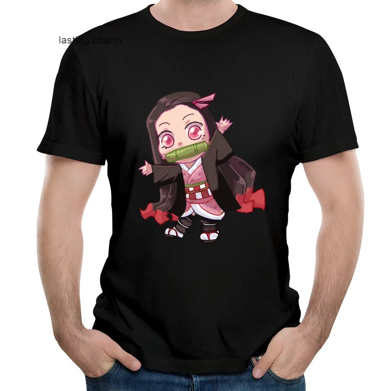 

Долговечный очаровательный принт Kamado взрослые аниме Nezuko Топы удобные O-ne Oveized летние топы Shi для мужчин