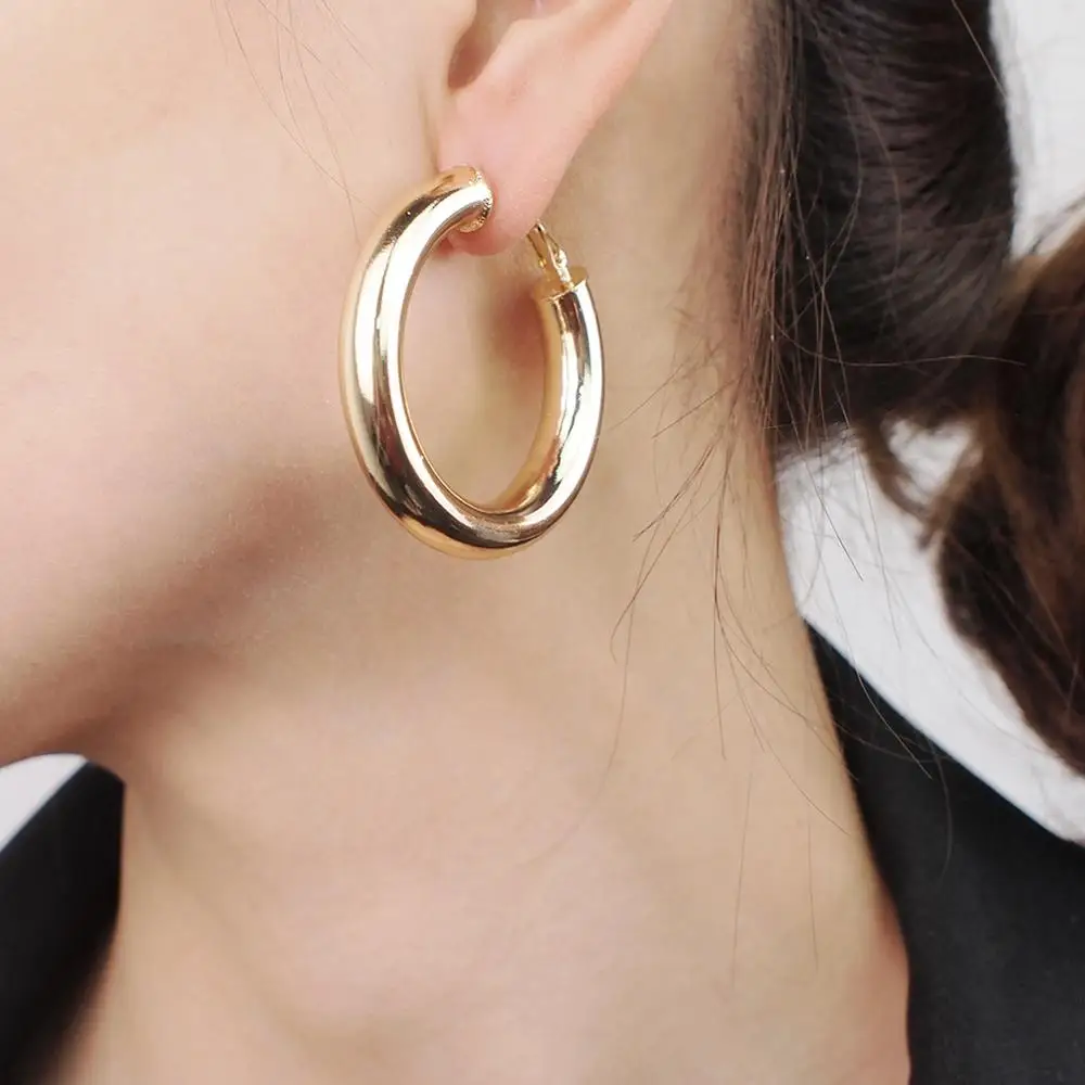 Женские серьги-кольца из меди диаметр 40 мм | Украшения и аксессуары