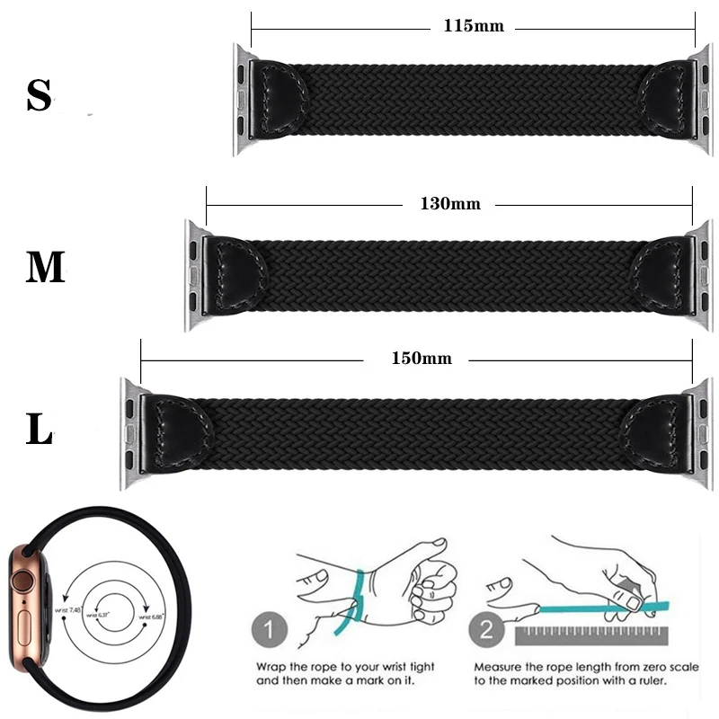 

Nylon Braided Solo Loop Elastic Strap for Apple Watch Series 6 Se Band for IWatch Serie 6 5 4 3 Bands Belt Bracelet 40mm 44mm