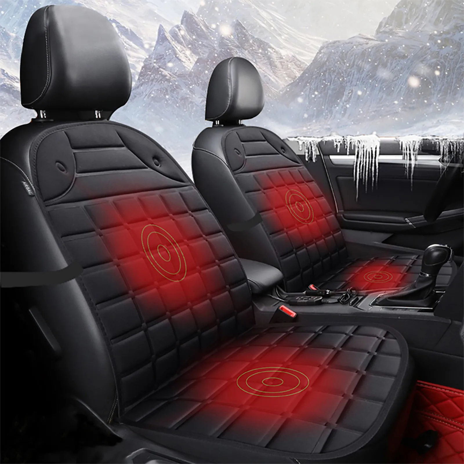 

12V Auto Electric Heated Car Seat Cushions Car Seat Heating Pad For Winter Heating Pads Keep Warm Covers