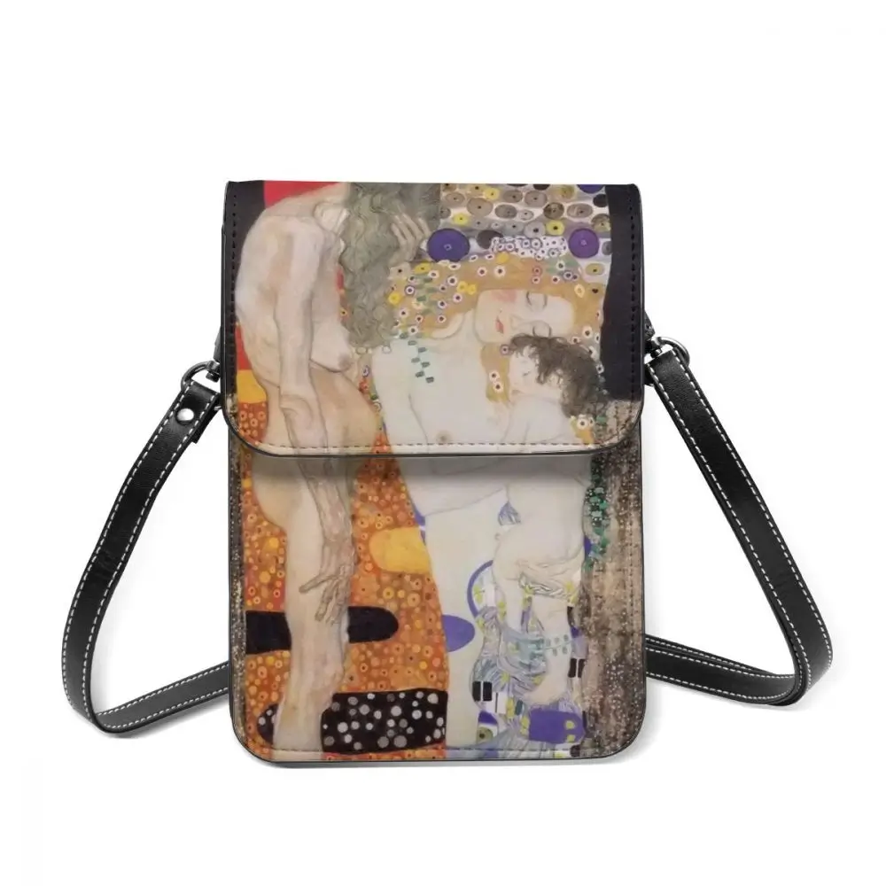 

Gustav Klimt,Shoulder bag, leather bag, multi-pocket lady bag, student fashion card bag, mobile phone bag