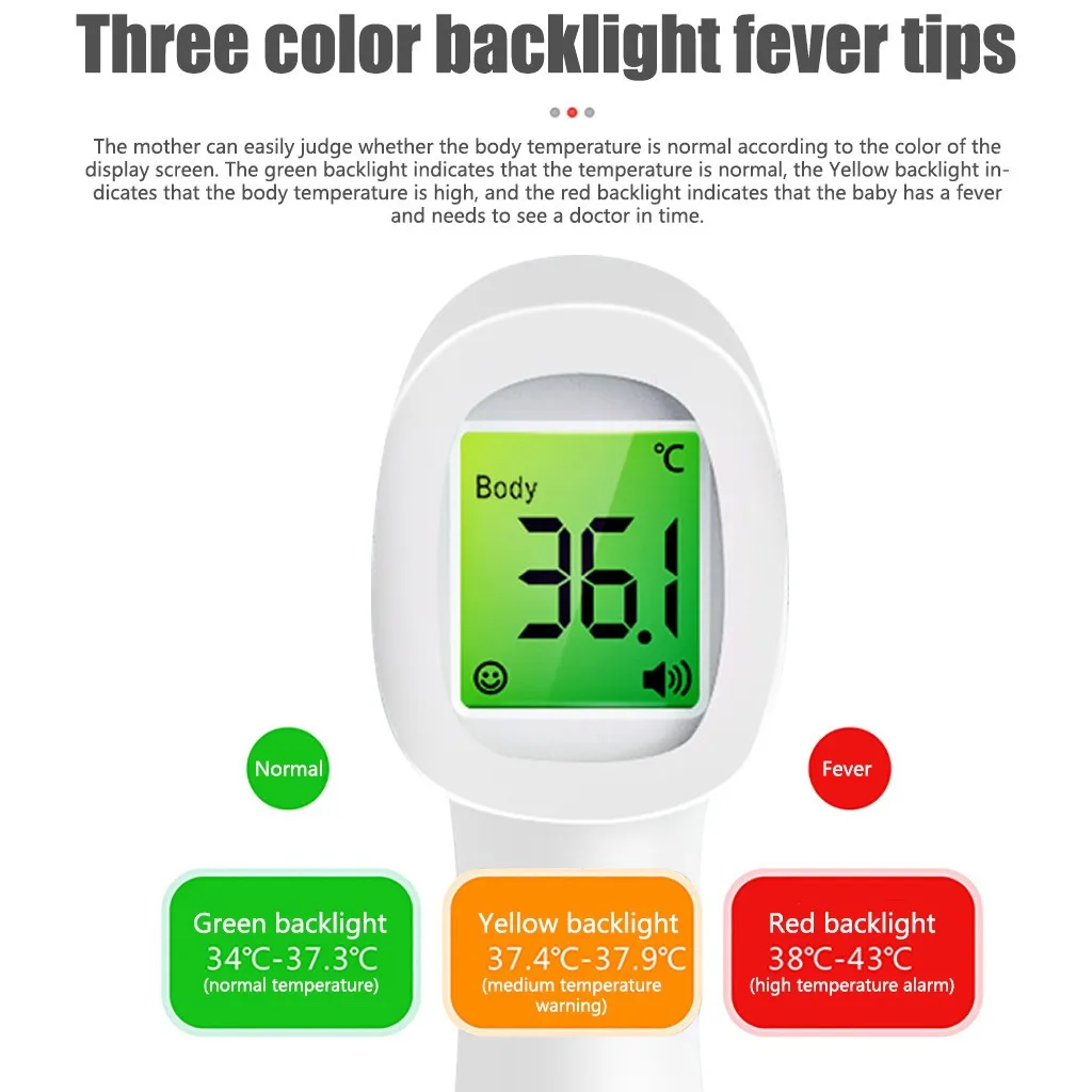 

Free Ship LCD Digital Non-Contact IR Infrared Measurement Forehead Body Accuracy Measurement Tool Baby Heath Care Protective To