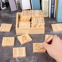 wooden grooved double sided alphabet studying children early educational toys