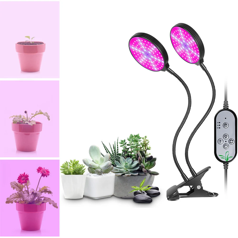 

Timer 4/8/12H 5 Dimmable Levels 3 Switch Modes Adjustable Plant Grow Light Full Spectrum for Indoor Gooseneck with Desk Clip