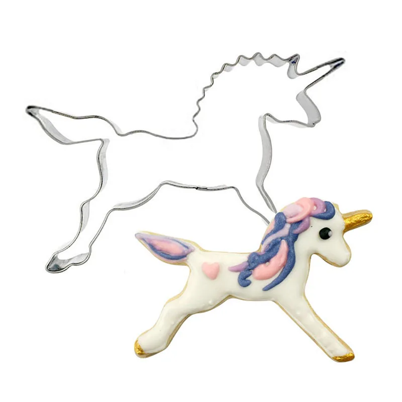 Unicorn Shape Cookie Cutter Cute Biscuit Cutters Metal Pastry Bread Fruit Stainless DH029 | Дом и сад