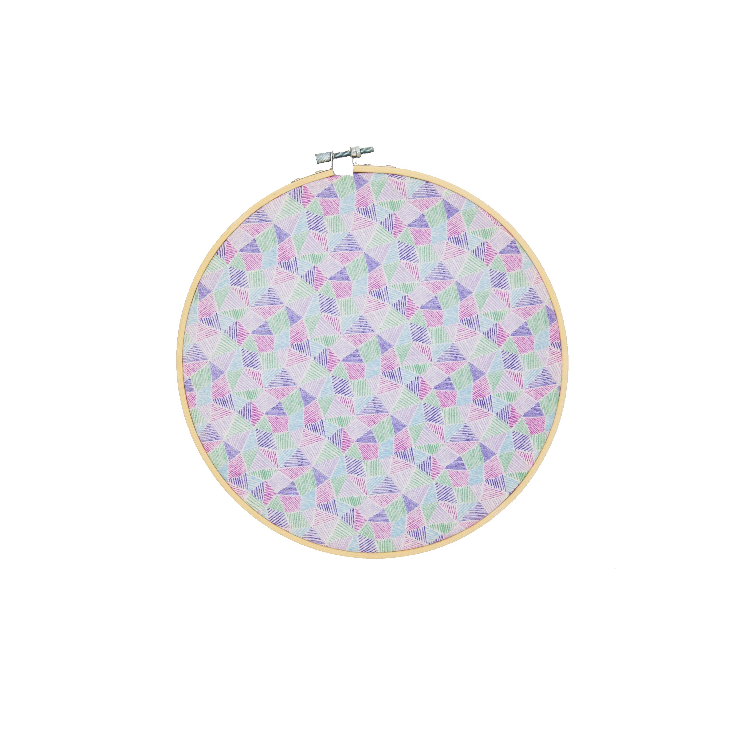 

(6pcs/set) original design Nature Bamboo round fabric wall decorations Child's room decor light purple printed cotton No.QS23-11