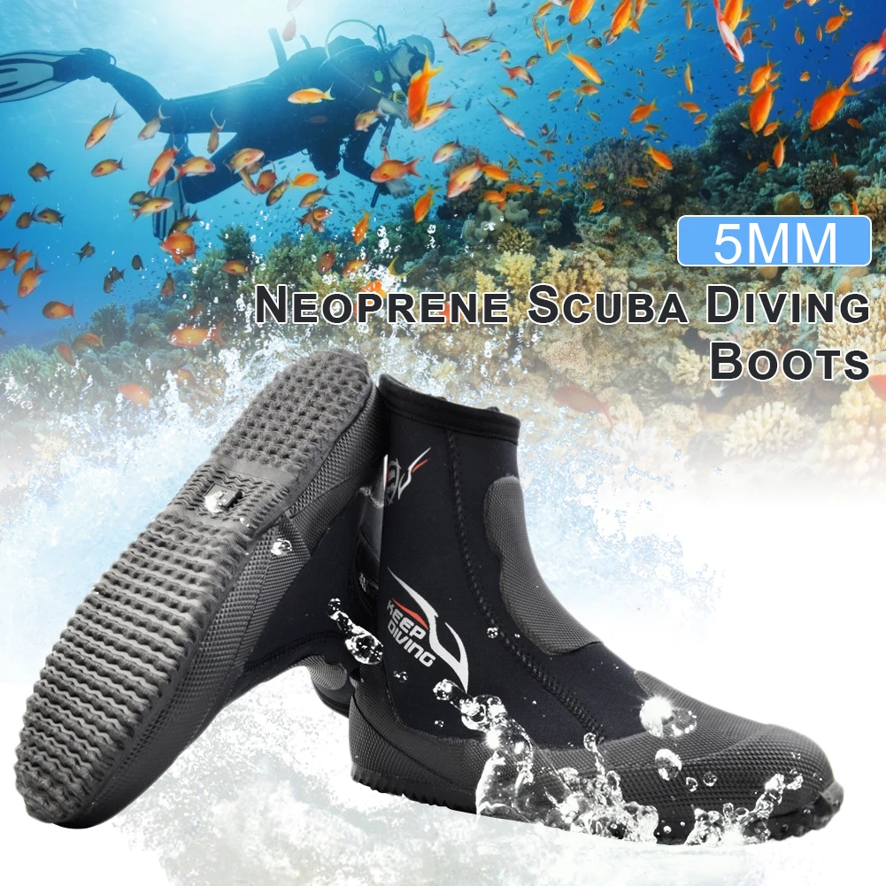 

5MM Neoprene Boots Water Shoes Thermal High Rise for Water Sports Cuba Diving Snorkeling Waterproof Rafting Men and Women