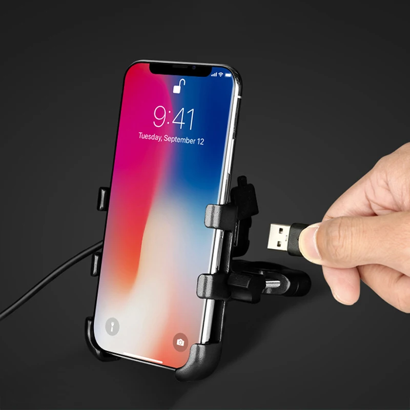 smoyng aluminum alloy motorcycle bike phone mount holder stand moto bicycle handlebar mirro bracket support for xiaomi iphone 8p free global shipping