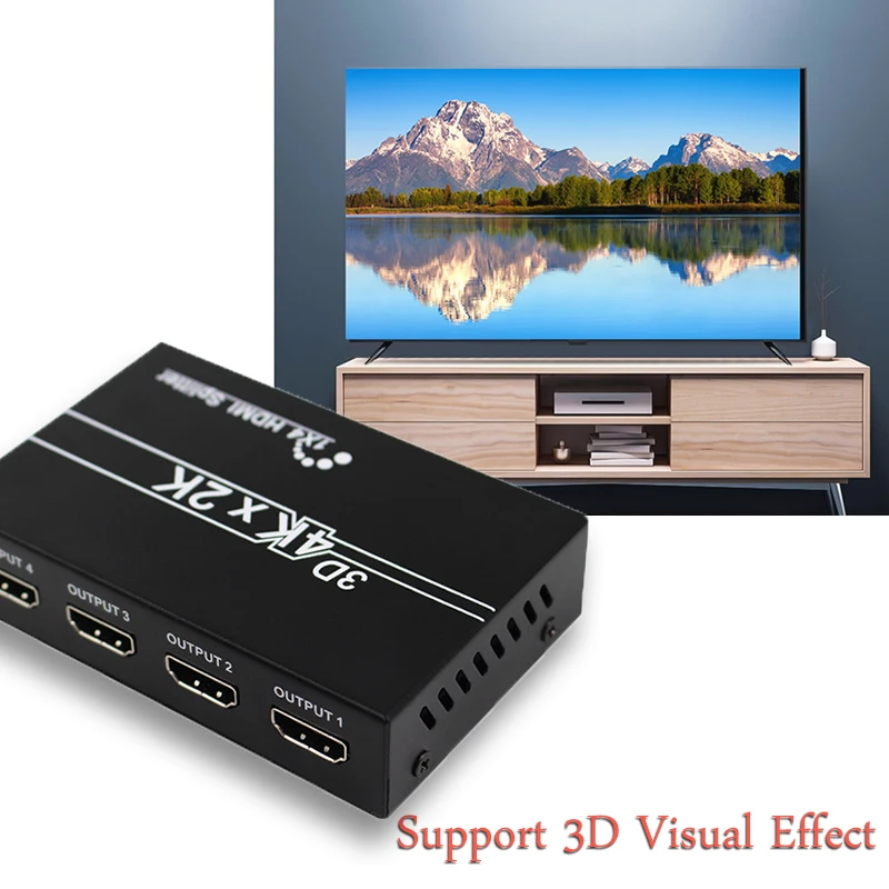 Разветвитель HDMI 1x4 экстрактор Аудио 2. 0 4K переключатель 1 в 4 выхода HD видео