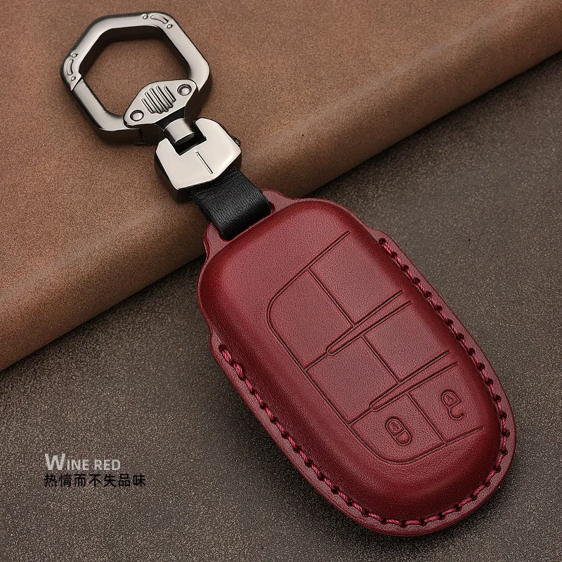 1 шт. натуральная кожа ключ чехол Обложка для Dodge Journey Charger Jeep Renegade Grand Cherokee Chrysler 200