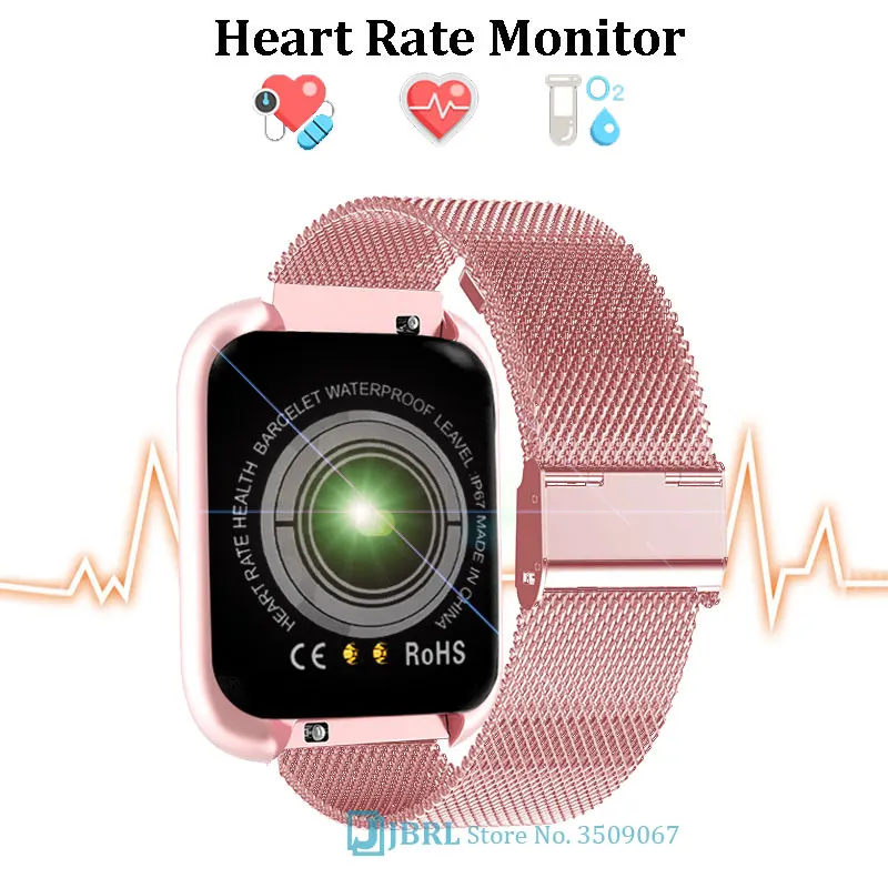 full touch smart watch men women steel smartwatch for android ios smart clock fitness tracker blood pressure smart watch free global shipping