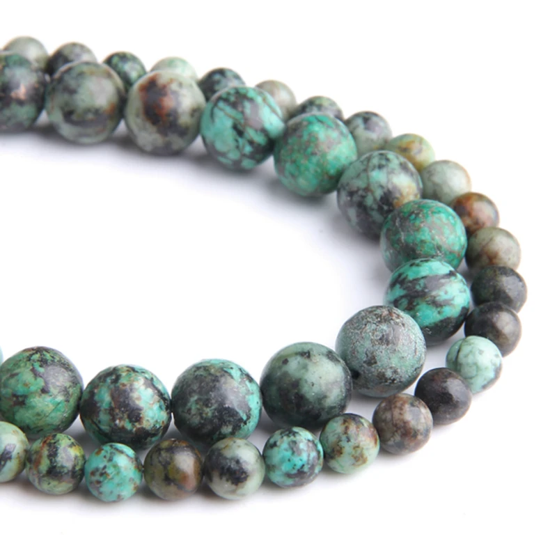 

Natural Round African Turquoises Stones Bead 6mm 8mm Genuine loose green Turquoises Beads For Jewelry Making bracelet diy beads