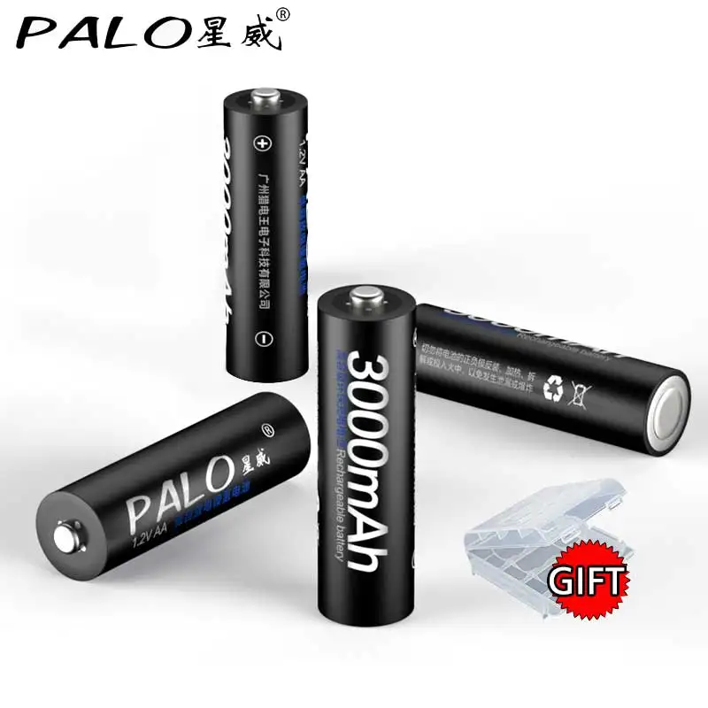Аккумуляторные батарейки PALO 12-24 шт. перезаряжаемые AA + AAA 1 2 в Ni-MH для камеры фонарь