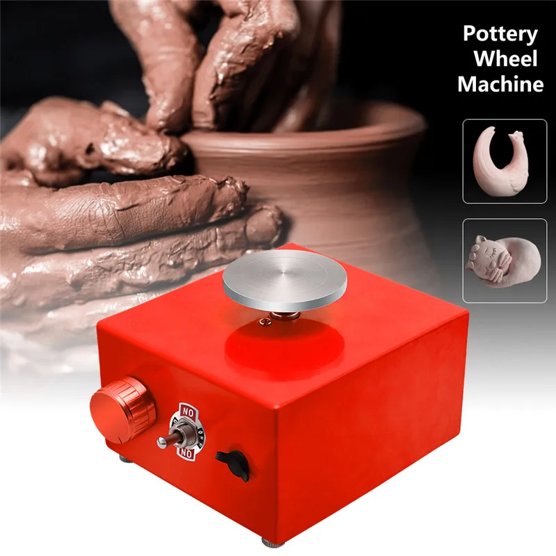 

Mini Pottery Wheel Pottery Machine Electric Pottery Wheel with Pottery Wheel Turntable DIY Clay Tool US Plug