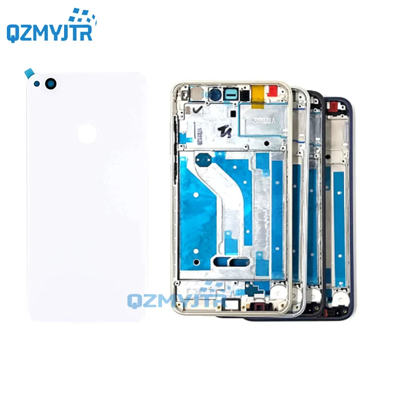 2 together white Замена для Huawei Honor 8 lite/p8 lite средняя рамка Передняя ЖК-Крышка корпуса безельные шасси+ задняя крышка батареи - Цвет: 2 together white