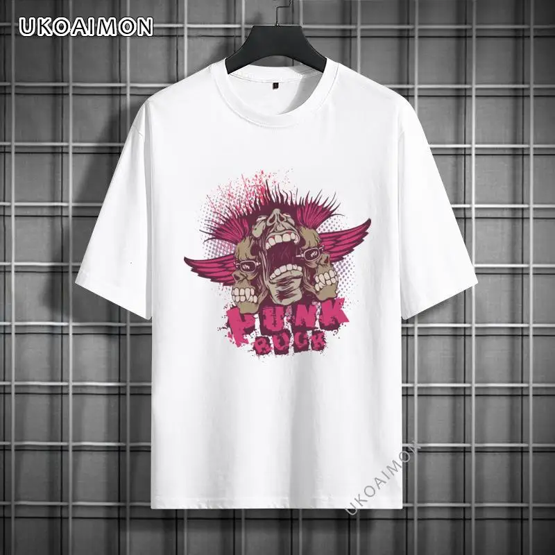 

Hot Sale Skull Skeleton Punk Rock High Quality Autumn T-Shirts Men's Fitted T-Shirt Streetwear Men TShirt Women Comfortable