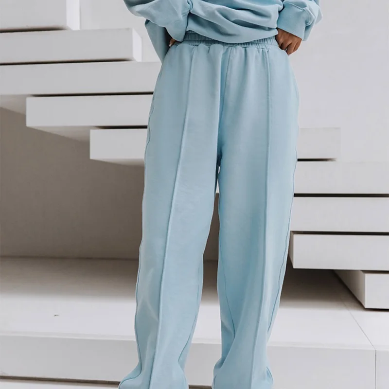 

Women Long Sleeved Hoodie Trousers Sweatershirt Sports Suit Shirts Tops Stretchy Pants Outfit Two-piece Loose Sport Leisure Suit