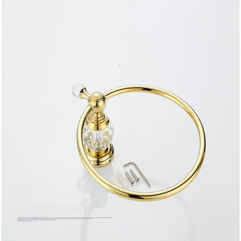 Кольца для полотенец роскошное Латунное Золотое кольцо с кристаллами держатель