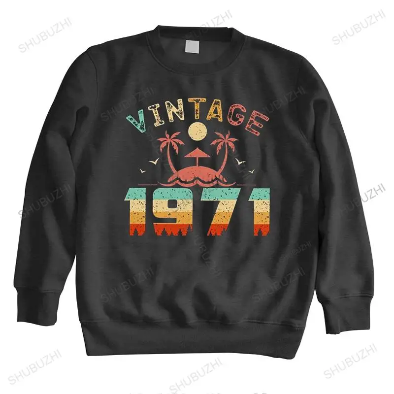 

Urban Vintage 1971 hoodie Men long sleeve 51th 51 Years Old Birthday hoodies Slim Fit Pure Cotton Streetwear sweatshirts Tops