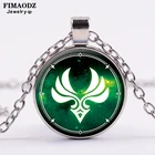 Ожерелье FIMAODZ Genshin Impact, с подвеской в виде кабошона из стекла, 7 элементов, ювелирные изделия для косплея, подарок унисекс