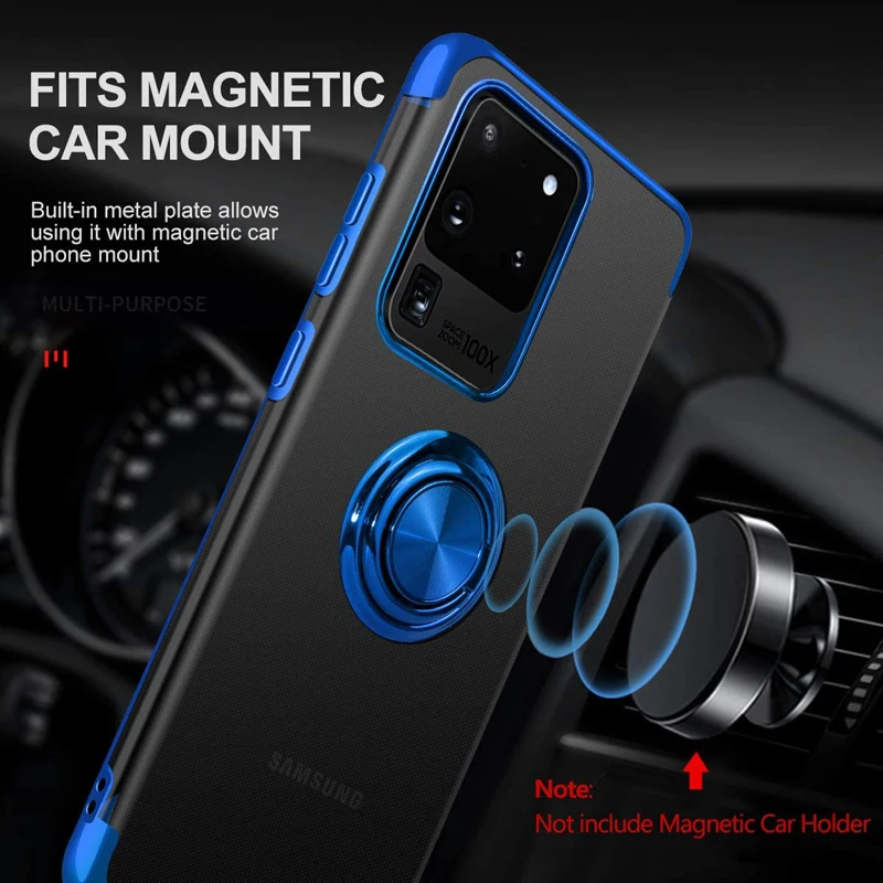 

Luxury Plating Clear Silicone Case For Samsung Galaxy S21 S20 Ultra S10 Plus S10E S9 S8 Note 9 8 20 Note9 Stand Ring Phone Cover
