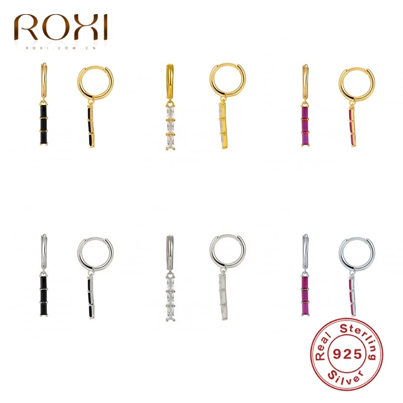 Серьги кольца женские из серебра 925 пробы с драгоценными камнями|Серьги-кольца| |