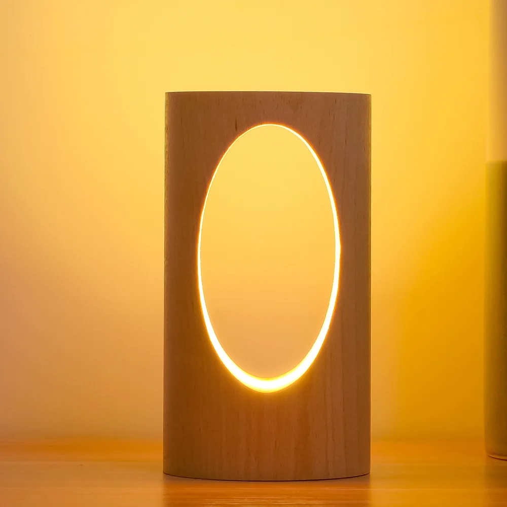 LED Wood Desk Lamp Bedroom Bedside Night Light Dimmable Led Lighting Creative Home Decor Table lamp Unique House ZM1026 | Лампы и