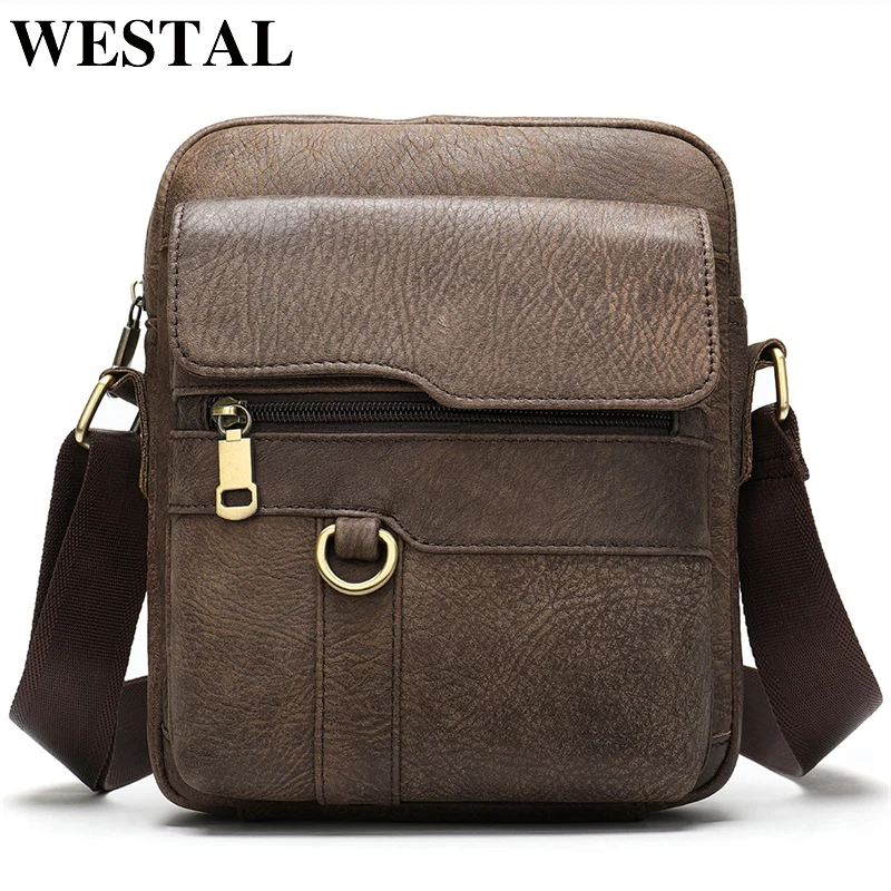 WESTAL сумки на плечо для мужчин кожаная сумка мужчин/мужская из натуральной кожи