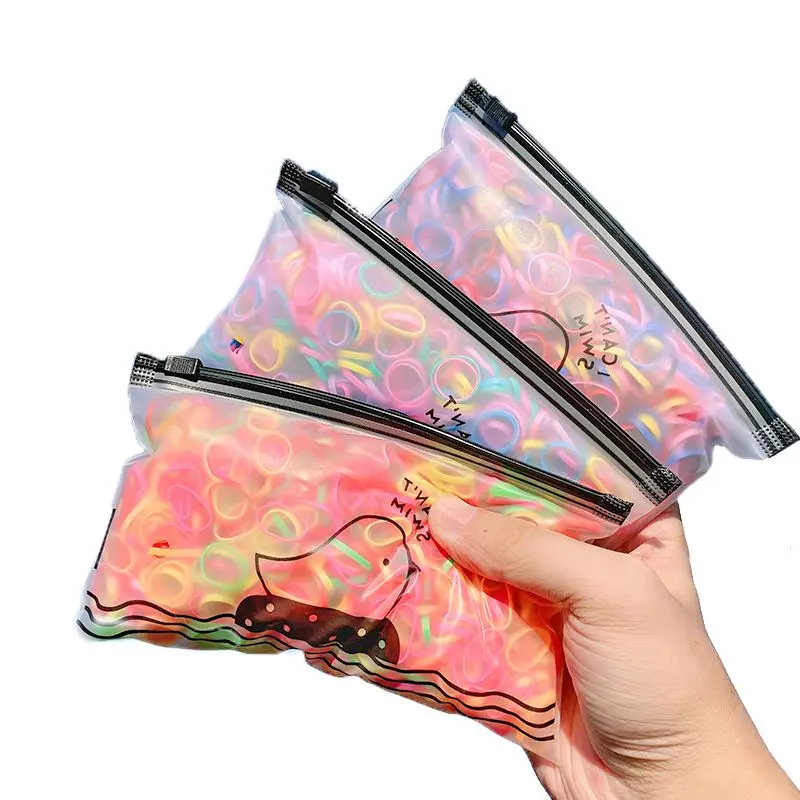 

50g/Pack Colorful Kid Small Strong Stretch Hair Bands Scrunchie Girls Elastic Rubber Disposable Holder Ties Around 1000Pcs