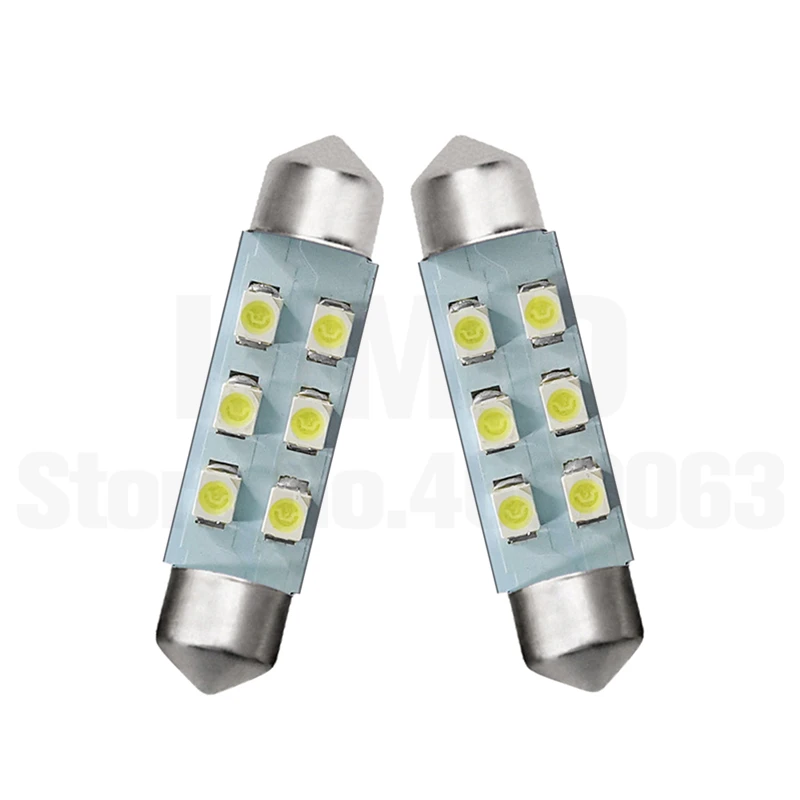 10x Автомобильный светодиодный фестон C5W 6 LED 2835 1210 SMD салона Купол лампы для чтения