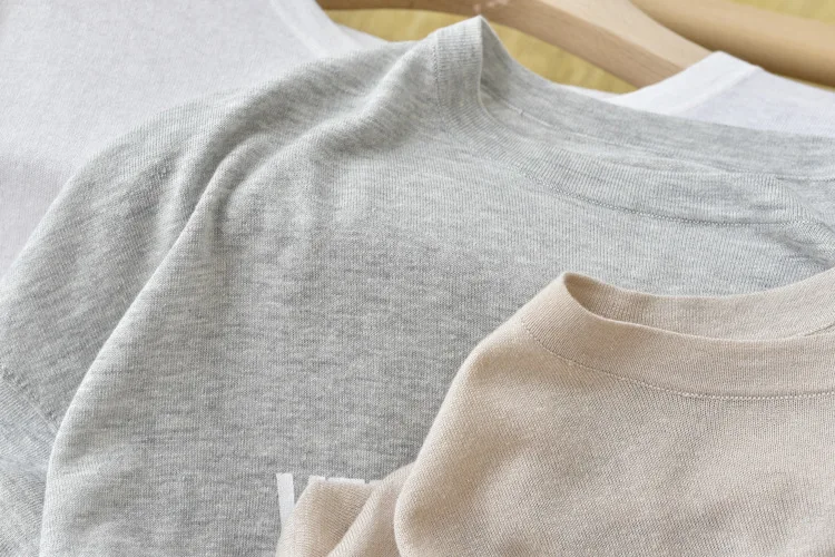 

Women T-shirt 2021 Summer New Round Neck Linen Silk T-shirt Letter Fashion Hedging Casual Knitted Thin Top