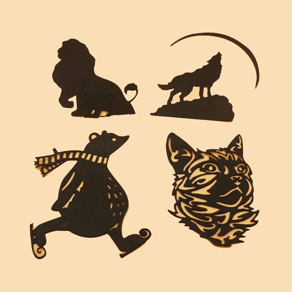 

Animal New Cutting Dies For 2021 Tiger Lion Bear Wolf Die Cut Scrapbooking Album Card Decorative Craft Paper Cutter Stencil Dies