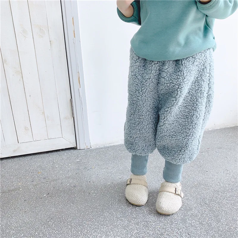 Штаны для мальчиков и девочек сезон осень зима теплые Плотные хлопковые штаны из