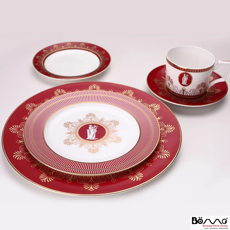 

EuropeanPhnom Penh Dinner Plates Bone China Soup Plate Ceramic Hotel Restaurant Western Steak Home Decoration