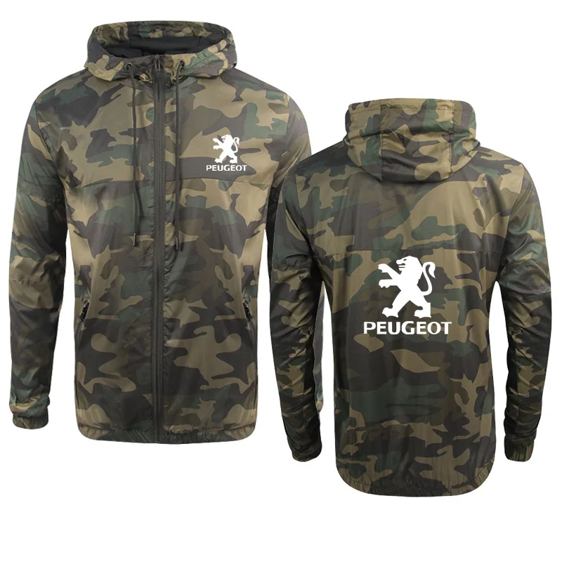 

Spring Autumn casual Sports jacket Peugeot Car Logo Printing Men's Zip Jacket Cotton Fashion High Quality Men Clothing
