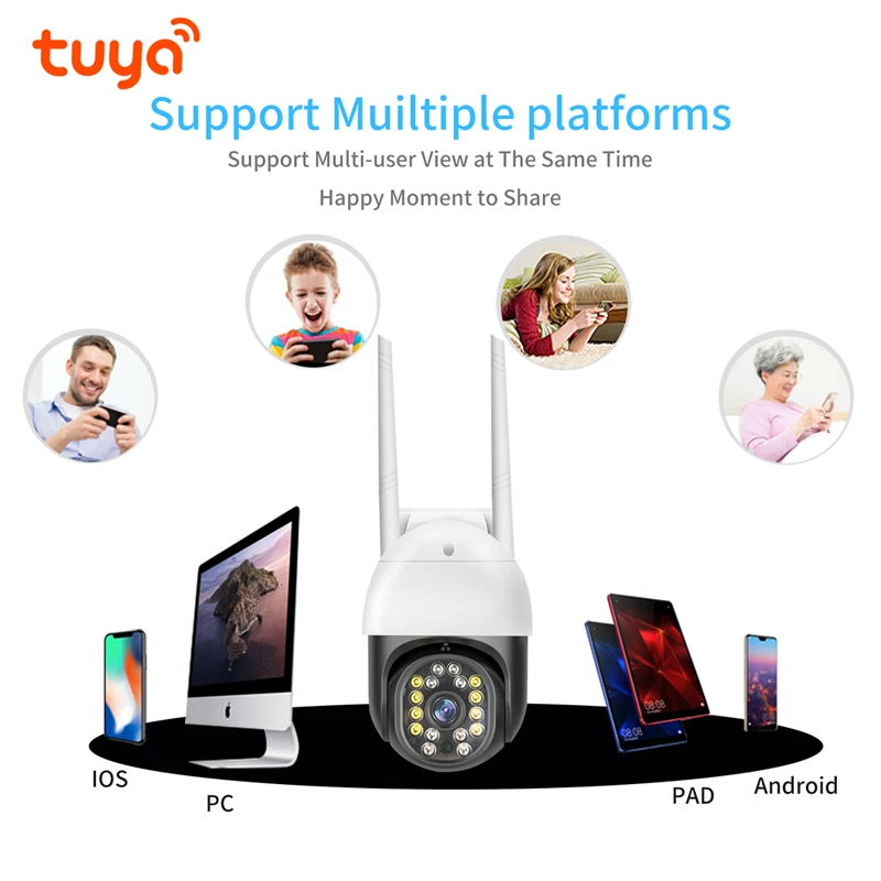 Wi Fi Tuya Smartlife с Cam Smart Home1080P PTZ IP Камера автоматическое слежение за видеонаблюдение 2MP
