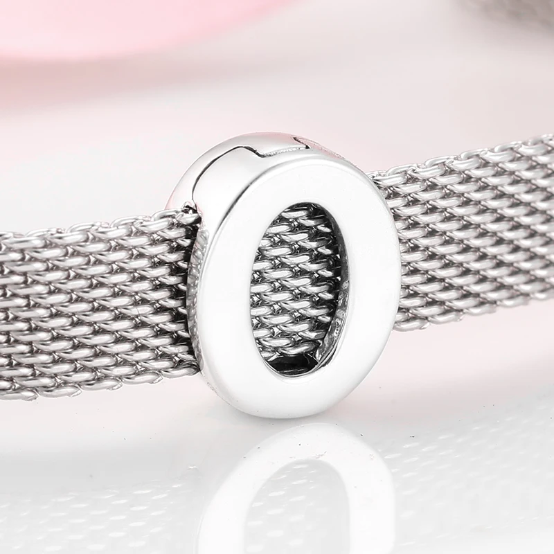 Модные 925 пробы Серебряная круглой формы с буквенными клипсами бусины для