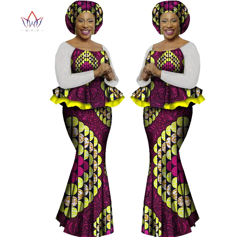 Летнее женское платье платья в африканском стиле одежда Женский комплект 2 шт.