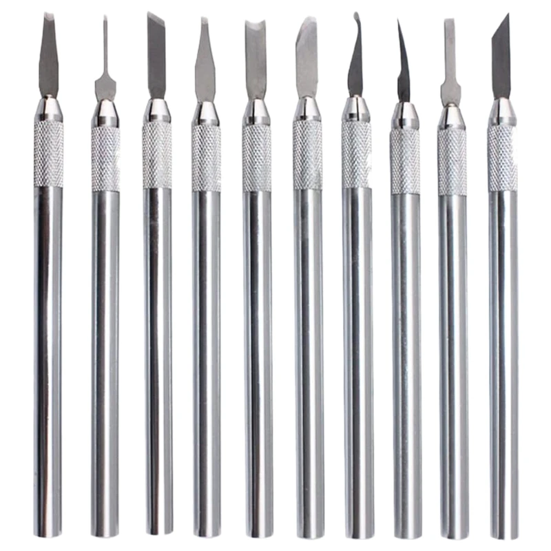 

10Pcs Wax Carvers Carving Knives Pottery Clay Sculpting Tool Set Steel Modeling Hand Tool