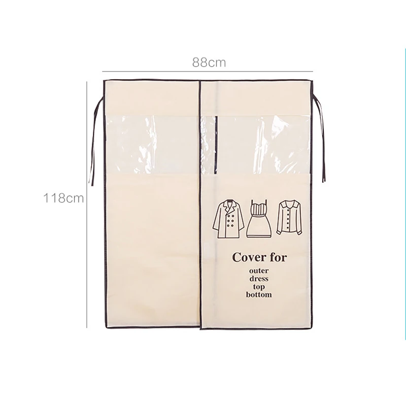 88*118 см нетканое пальто Пыленепроницаемый Чехол для домашнего висячего одежда