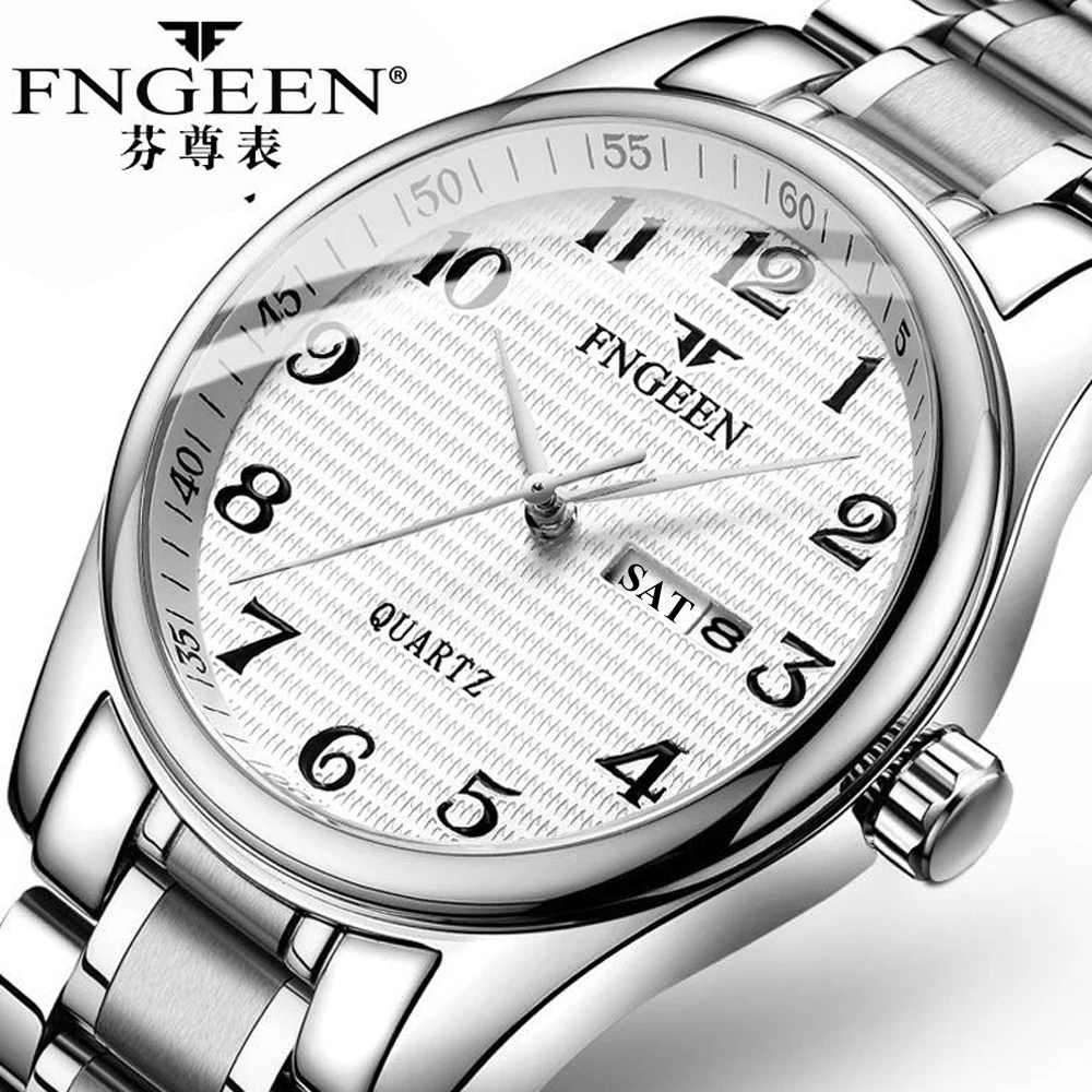 Men Watches 2020 New Fashion Quartz Business Man Watch Big Number Date Week Dual Calendar Male Clock for Elder Relogio Masculino | Наручные