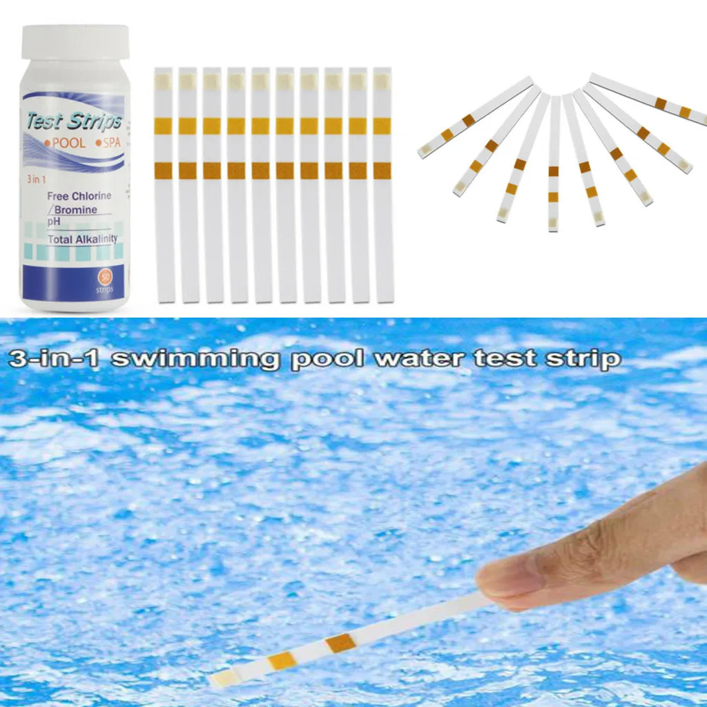 50 шт. бассейн PH хлора щелочной брома высокой точности Тесты Бумага воды ing для или